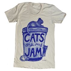 Womens Funny Cat Shirt "Cats are my Jam" T-shirt by Xenotees Jam Watercolor, Crazy Cat Lady Gifts, Cat Lady Gift, Cat Tshirts Funny, Cat Mom Shirts, Cat Lover Shirt, Family Shirts Matching, Cat Graphic Tee, My Jam