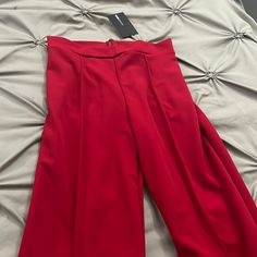 Victoria High Waisted Dress Pants Size: L Color: Red Hem Dress Pants, High Waisted Dress, High Waisted Dress Pants, Tie Front Dress, Fashion Nova Pants, Belted Pants, Petite Pants, Fashion Nova Dress, Long Red