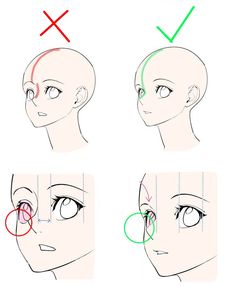 how to draw an anime character's head