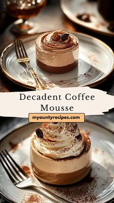 chocolate mousse dessert with whipped cream on top