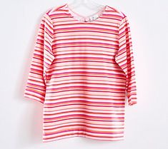 Show your sophisticated sense of style in this timeless striped top. The twisted back detail puts a sassy spin on the look. From Denim & Co.® Fashions. Back Details, French Terry, Sleeve Top