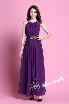 Chiffon Dark Purple Long Party Dress Evening Wedding Lightweight Sundress Summer Holiday Beach Dress Bridesmaid Dress Maxi Skirt Detail Info: ❤ Color: Dark purple More color choice link: https://www.etsy.com/listing/213656440/chiffon-dress-color-card?ref=shop_home_feat_1 you just note the color you want with order, we will make according to your note. ❤ Material: Chiffon ❤ The dress doesn't limit the chest size and waitst size, arm hole 45cm (if your upper arm circle circumference is more than 4 Purple Chiffon Dress For Banquets, Purple Chiffon Dress For Party, Purple Chiffon Party Dress, Purple Chiffon Prom Dress, Sleeveless Purple Chiffon Dress For Wedding, Chiffon Bridesmaid Dress For Banquet, Purple Summer Wedding Evening Dress, Purple Chiffon Bridesmaid Dress For Party, Purple Chiffon Dress For Wedding