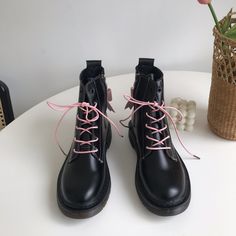 ♡ Upper Material: PU Leather; Outsole Material: Rubber ♡ Order Processing Time: 7 business days Halter Dress Short, Black Combat Boots, Skirt And Sneakers, Black Platform, Danner Mountain Light Boot, Dress And Heels, New Arrival Dress, Dr. Martens Boots, Boot Sandals