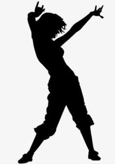 the silhouette of a woman dancing with her arms outstretched