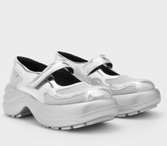 Charles & Keith Shoes Modern Metallic Sneakers With Rubber Sole, Spring Silver Sneakers For Sports, Charles And Keith, Charles And Keith Mary Jane, Charles And Keith Flats, Silver Mary Jane Shoes, Charles And Keith Bags White, Charles And Keith Shoes, Charles Keith