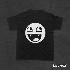 Vampire Epic Face T-Shirt  -100% Cotton -Comfortable unisex fit -Tear-away label -True to Size Halloween Band Merch T-shirt With Logo Print, Halloween Crew Neck T-shirt With Logo Print, Funny Black T-shirt With Logo Print, Halloween Logo Print Crew Neck T-shirt, Funny Graphic Shirt For Streetwear, Funny Graphic Design Shirt For Streetwear, Casual Halloween T-shirt With Logo Print, Funny Black Shirt For Streetwear, Funny Streetwear T-shirt With Logo Print