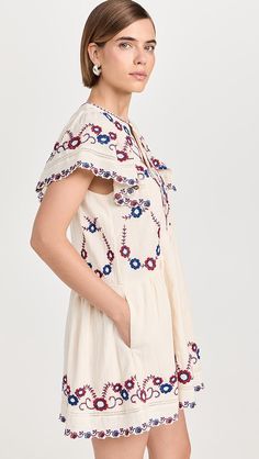 Sea Soren Embroidery Dress | Shopbop White Embroidered Dress With Cape Sleeves, Embroidered Summer Dress With Cape Sleeves, Embroidered Summer Dresses With Cape Sleeves, Summer Embroidered Dress With Cape Sleeves, Summer Dresses With Embroidered Cape Sleeves, Summer Dresses With Floral Embroidery And Cape Sleeves, Spring Dress With Cape Sleeves And Floral Embroidery, Spring Dress With Cape Sleeves, Sea Clothes