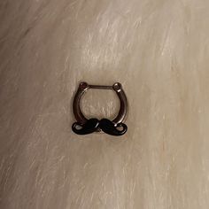 Mustache Septum Nose Ring Made Of Surgical Steel. Brand New Cute Small Septum Piercing, Cool Septum Piercing, Silver Hoop Nose Ring, Hello Kitty Belly Ring, Pretty Septum Piercing, Nose Pericings, Snake Bite Jewelry, Cool Piercings Face, Black Septum Ring Gift