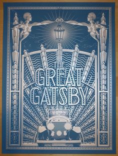 a poster for the great gatsby show at the theatre royal in london, england