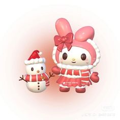 an image of a hello kitty and snowman