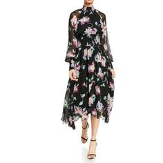 A.L.C Alc Casey Black Floral Smocked Long Sleeve Dress New With Tags Retails $694 Approx. Length 48.25" From Shoulder To Hem Spring Evening Midi Dress With Smocked Back, Evening Dresses With Smocked Cuffs, Fall Evening Dresses With Smocked Back, Black Long Sleeve Maxi Dress With Smocked Back, Black Long Sleeve Maxi Dress With Smocked Bodice, Black Maxi Dress With Smocked Bodice For Fall, Chic Maxi Dress With Smocked Cuffs For Daywear, Chic Midi Dress With Smocked Bodice For Cocktail, Black Flowy Dress With Smocked Cuffs