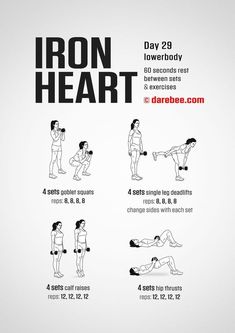 an exercise poster with instructions for iron heart