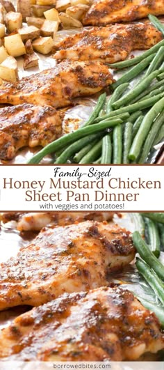 honey mustard chicken sheet pan dinner with green beans and potatoes