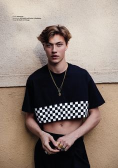 VTGirl 2 - Lucky Blue Smith by Mitchell Nguyen McCormac — Vanity Teen Boys Crop Top, Crop Top Men, Boys In Crop Tops, Mens Crop Top, Outfits Hombre, Gay Fashion, Half Shirts