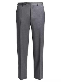 These wool pants feature timeless details and luxurious fabric for everyday style. The rich wool is tailored into a sleek, solid cut with belt loops, zip fly and slash pockets - versatile enough for work yet comfortable enough for weekend wear. With an inseam of ~34' and buttoned welt pockets, they are functional too. Crafted from premium Italian wool, these pants will develop a sharp fitted look after dry cleaning. An Instagram essential for all seasons. Pants Tailored, Cowboy Ankle Boots, Western Ankle Boots, Clothing Pants, Golden Goose Deluxe Brand, Leather Dresses, Wool Pants, Tailored Pants, Weekend Wear