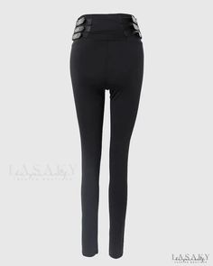 Lasaky - High-waisted eyelet pants with zipper Edgy High Waist Bottoms With Side Zipper, High Waist Pants With Zipper Closure, Black High-waist Bottoms With Metal Zipper, Black High Waist Bottoms With Metal Zipper, High Waist Black Bottoms With Metal Zipper, Casual Bottoms With Side Zipper For Night Out, High-waist Bottoms With Back Zipper For Night Out, High Waist Bottoms With Back Zipper For Night Out, Solid Bottoms With Side Zipper