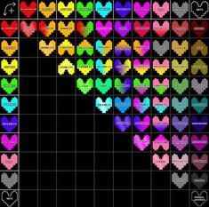 the pixel heart pattern is very colorful