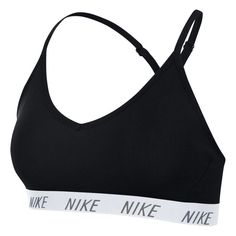 Nike Womens Indy DriFIT VNeck Sports Bra Black/White Front Supportive Nike Sports Bra, Supportive Nike Activewear For Sports, Nike Seamless Sports Bra For Training, Nike Sports Bra With Light Support, Nike Breathable Sports Bra, Nike Functional Sweat-resistant Sports Bra, Sporty Sports Bra With Adjustable Straps And Medium Support, Micro-elastic Sports Bra With Adjustable Straps, Sporty Padded Sports Bra With Supportive Fit