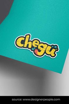 the word chesq is written in yellow and green on a teal background