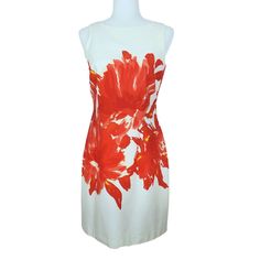 Studio I Dressbarn Nwt Women's Floral Sleeveless A-Line Mini Dress Size 6 White Brand: Studio I Size: 6 Color: White, Orange Style #: 86702 Fabric Content: 97% Cotton, 3% Spandex Condition: Nwt. Never Worn. No Flaws. Product Features Sleeveless. Crewneck. Lined. Hidden Zip Closure At Center Back. Dress Is White With A Beautiful Orange Floral Print. Fabric Has A Slight Stretch. Measurements Chest: 35" Shoulder: 12.5" Length: 36" Offers Welcome! Pet And Smoke Free Home. Bundle And Save! Studio I D White Fitted Sleeveless Dress With Floral Print, White Sleeveless Sheath Dress For Summer, White Sheath Sleeveless Dress For Summer, White A-line Sleeveless Lined Dress, White Lined Sleeveless Knee-length Dress, Dressbarn Dresses, Orange Floral Print, Orange Style, Brand Studio