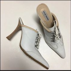 Hansel Style Mules Creamy Whitish Color Size 9- Fits 8 As Well Leather Upper Balance 4.5" Heel Highly Stylish With Any Outfit Nwot Or Box Inventory #685 Steve Madden Clogs & Mules, Steve Madden Mules, Shoes Steve Madden, Mule Clogs, Mules Shoes, Steve Madden Shoes, Cream White, Steve Madden, Clogs