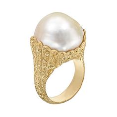 Jewelry Vault, Buccellati Jewelry, Gold Pearl Jewelry, Glamorous Jewelry, Gold Baroque, 18k Yellow Gold Ring, Engraved Jewelry, Dream Jewelry