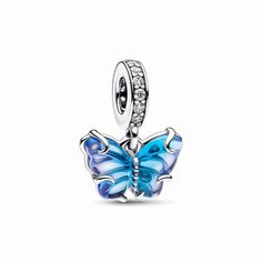 Pandora Blue Murano Glass Butterfly Dangle Charm Pandora Butterfly, Butterfly Charm Bracelet, Pandora Blue, Charms Pandora, Bracelet Pandora, Glass Butterfly, Pandora Bracelet Charms, Pandora Silver, Butterfly Charm