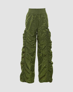 Details: Long cargo pants with front drawstring designBottom Length: LongMaterials:95% Polyester + 5% Spandex Stretch Nylon Wide-leg Parachute Pants, Green Wide-leg Cargo Parachute Pants, Nylon Long Pants With Functional Drawstring, Utility Nylon Bottoms With Drawstring, Nylon Wide Leg Cargo Parachute Pants, Utility Wide Leg Nylon Bottoms, Baggy Nylon Cargo Bottoms, Wide Leg Nylon Pants With Elastic Waistband, Baggy Nylon Cargo Style Bottoms