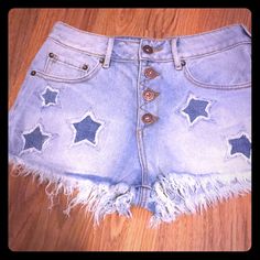 These Are So Cute 70s Style High Rise With Stars High Rise Shorts, 70s Fashion, Pacsun, High Rise, Jean Shorts, Summer Time, Hippie Boho, Lingerie, Womens Shorts