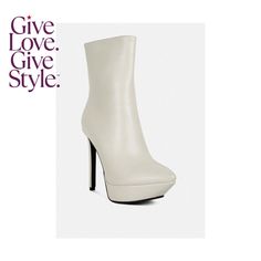 in stock Chic Ankle-high Platform Boots With 4-inch Heel, Elegant Closed Toe Platform Boots For Spring, Elegant Spring Closed Toe Platform Boots, Chic High Ankle Platform Boots, Beige Platform Boots With Pointed Toe, Beige High Heel Platform Boots For Party, Chic Platform Boots With Round Toe, Elegant Synthetic Platform Boots With Pointed Toe, Chic High Ankle Synthetic Heels