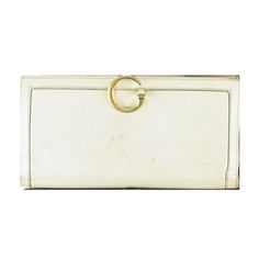 For Sale Is A Gucci, White Leather, Bi-Fold Style, Rectangular, Checkbook Size, Wallet With Gold, Hinged G Clasp! This Rare Vintage Gucci Wallet Would Look Great With Lots Of Different Styles Of Gucci Purses! The Wallet Is Made Of A White Leather With A Gold Tone Hinged 'G' Closure. The Wallet Is In Excellent Condition! It Is White, So It Could Use A Cleaning/Polishing, But Is In Great Condition Overall! Dimensions Of Wallet: 8" X 4.5" X 1" You Will Never Need Another Wallet! This Is A Wonderful, Everyday, Leather Wallet. It Would Make A Great Gift For Someone Else Or For Yourself. It Would Be A Fantastic Addition To Any Collection! It Is Gucci, So It Will Never Go Out Of Style And Has Gucci Wallet White, Vintage Website Design, Vintage Wallet, Gucci Purses, Gold G, Bags Gucci, Designer Purses, Leather Pieces, Gucci Wallet