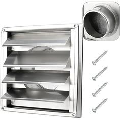 an image of a stainless steel ventilator with screws on the side and door