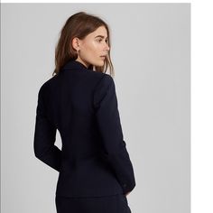 Express Navy Blazer Size 2 Classic Blue Peacoat For Office, Tailored Long Sleeve Peacoat For Work, Chic Fitted Navy Blazer, Chic Fitted Peacoat For Formal Occasions, Elegant Fitted Peacoat For Office, Chic Fitted Formal Peacoat, Blue Notch Lapel Peacoat For Work, Fitted Navy Blazer For Spring, Fitted Blue Peacoat For Office