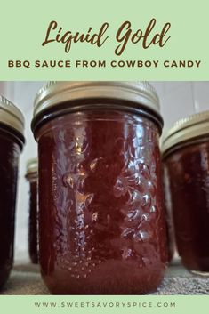 cowboy candy syrup made into BBQ sauce perfect for dinner this summer Cowboy Candy Syrup, Gold Bbq Sauce, Candy Syrup, Cowboy Candy, Canning Kitchen, Canning Vegetables, Canning Jam