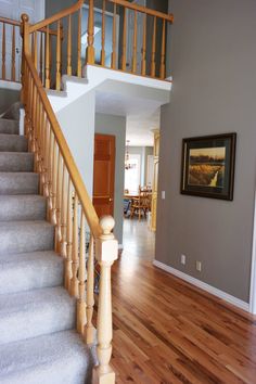 the stairs in this house are made of wood