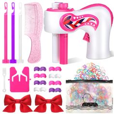 PRICES MAY VARY. Practical Hairstyling Set: you will receive 1 set of electric hair braider, 500 pieces of colorful rubber bands (1 pack) and 2 pieces of girls hair bows with clips, meeting your daily using needs; The hair braider needs 2 pieces of AA batteries (NOT included) Create Your Own Hairstyles: the electric hair braider tool is an ideal accessory for you to create braids more quickly, no more hand braiding process, giving your hands more relaxing time; You can use bow hair clips to make Hair Braiding Machine, Braiding Tools, Hair Twisters, Girly Christmas Gifts, Hair Braiding Tool, Braid Tool, Hair Braider, Electric Hair, Beautiful Braids