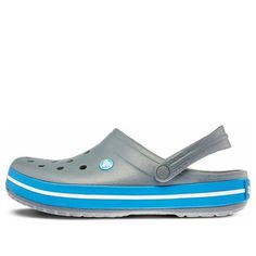 Crocs Beach Gray Blue Sandals 'Grey Blue' 11016-07W Gray Non-slip Flat Sandals, Casual Closed Toe Gray Sandals, Casual Gray Closed Toe Sandals, Gray Flat Sandals For The Beach, Non-slip Flat Gray Sandals, Gray Slip-on Flip Flops For The Beach, Gray Non-slip Sandals With Round Toe, Light Blue Non-slip Slip-on Sandals, Gray Non-slip Round Toe Sandals