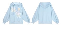 This loose-fit blue hoodie combines casual comfort with playful charm, featuring a cute lamb print and a cozy hood. The design is accented with a sweet bowknot detail.  Garment Size   	 		 			Size 			S 			M 			L 		 		 			Full Length 			62.5 			64.5 			66.5 		 		 			Shoulders 			70 			72 			74 		 		 			Bust 			126 			130 			134 		 		 			Hem Circumference 			106 			110 			114 		 		 			Cuff 			21 			22 			23 		 		 			Sleeve Length 			44 			45 			46 Spring Cotton Kawaii Hoodie, Blue Cotton Kawaii Hoodie, Kawaii Blue Cotton Hoodie, Spring Kawaii Sweatshirt With Cartoon Print, Spring Kawaii Cartoon Print Sweatshirt, Spring Cartoon Print Long Sleeve Hoodie, Cute Long Sleeve Hoodie For Loungewear, Spring Cartoon Print Hoodie Sweatshirt, Spring Cotton Hoodie With Cartoon Print