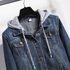 Item Type : BlazersMaterial : COTTON,DenimMaterial : Polyester,DenimSleeve Length(cm) : FullClothing Length :_ShortPattern Type :_SolidCollar : NotchedHooded :_YesDecoration : PocketsStyle : CasualFabric : Fabric has no stretchSeason : Spring, Autumn,FallComposition : 85% Cotton, 15% PolyesterColor :Light Blue,Dark Blue Size:S,M,L,XL,2XL,3XL,4XL,5XLSleeve Length : Long SleeveCollar : CollarFit Type : Slim Fit Blue Hooded Denim Jacket With Pockets, Hooded Dark Wash Cotton Denim Jacket, Casual Hooded Denim Jacket With Pockets, Blue Hooded Denim Jacket For Fall, Trendy Hooded Blue Denim Jacket, Trendy Blue Hooded Denim Jacket, Casual Hooded Outerwear In Dark Wash, Casual Dark Wash Hooded Outerwear, Casual Hooded Dark Wash Outerwear