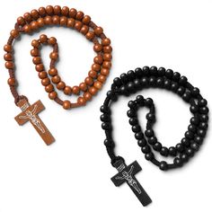 PRICES MAY VARY. High Quality Wood Cross Aesthetic Necklace: These long necklace are made of high quality wooden material that is assure the longevity of wooden cross necklace men and women. These beaded black necklace are lightweight so you can carry it everywhere you want without any ease. Versatile Design of Jesus Necklace: This orthodox cross wood necklace have elegant design with tan and black Jesus necklace. These wooden cross necklaces are made of perfect craftsmanship in their finest for Black Rosary Necklace, Cross Aesthetic, Jesus Cross Necklace, Black Cross Necklace, Cross Necklace For Men, Rosary Beads Necklace, Cross Wood, Black Pendant Necklace, Jesus Necklace