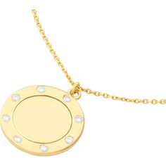 Cherish the blend of style and substance with the exquisite craftsmanship of the Diamond Trim Disc Medallion Necklace from Olas d'Oro. This masterpiece of fine jewelry is more than just an accessory; it's a symbol of timeless elegance and devotion. Crafted from 14K yellow gold, this necklace exudes warmth and radiance, making it the perfect gift for the special woman in your life.The focal point of this necklace is the 1/15 carat diamond-encrusted disc, which shimmers with a captivating brillian Luxury Formal Necklace With Round Stone, Luxury 14k Gold Medallion Necklace, Luxury Necklace With Round Stone For Formal Occasions, Luxury Necklaces With Round Stone For Formal Occasions, Gold Diamond Necklace With Adjustable Chain, Luxury Tarnish-resistant Medallion Necklace, Elegant Polished Coin Pendant Necklace, Luxury Yellow Gold Jewelry With Round Stone, Elegant 14k Yellow Gold Coin Necklace