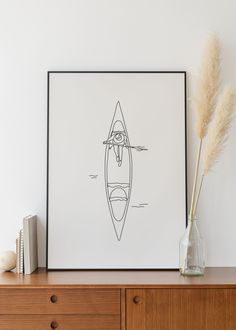 Minimalist Kayak Line Art, Water Sport Printable, Canoe Wall Print, Kayaking, Digital Download, Outline Drawing, Simple Sketch, Room Decor Line Art Drawings Nature, Sketch Room, This Is Water, Simple Sketch, Lettering Ideas, Water Drawing, Outline Drawing, Drawing Simple