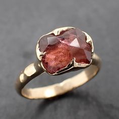 Fancy cut pink Tourmaline Gold Ring Gemstone Solitaire recycled 14k yellow gold statement 3311 Vibrational Medicine, Red Roses Wallpaper, Rustic Texture, Silver Jewelry Design, Minimal Jewelry, Minerals And Gemstones, Ring Gemstone, Crystals Minerals, Pink Tourmaline