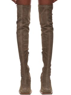 Charlotte Knowles Fawn Boots | H. Lorenzo Charlotte Knowles, Tan Square, Stiletto Heel, Knee High Boots, Over Knee Boot, Side Zip, Knee High, Stiletto Heels, Women's Fashion