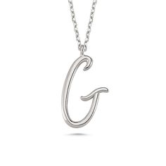 Made with 925 Sterling SilverRhodium Plated16 inch / 41 cm chain length2 inch / 5 cm extension length0.5 inch / 2 cm flat G pendant length Silver Initial Necklace With Cable Chain As Gift, Silver Cable Chain Necklace With Initial Pendant, Silver Sterling Initial Necklace With Polished Finish, Classic Silver Initial Necklace With Adjustable Chain, Silver Initial Pendant Necklace With Polished Finish, G Initial Necklace, Rose Gold Initial Necklace, G Initial, G Letter