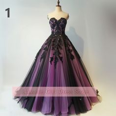 Dark Purple And Black Prom Dress, Strapless Ball Gown, Quinceanera Planning, Fashion Purple, Purple Wedding Dress, Gothic Wedding Dress, Wedding 2025, Black Prom Dress, Gothic Wedding