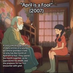 an old man sitting next to a woman in a living room with the caption,'april is a fool 2007 '