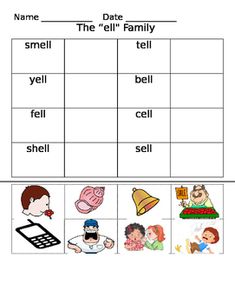 worksheet with pictures and words to help students learn the english word family,