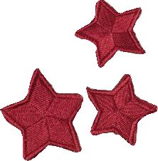 three red stars on white background