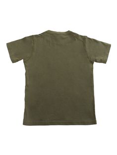 Military green T-shirt for children with tone-on-tone Stone Island logo in cotton.Composition: 100% COTTON Basic Green T-shirt With Logo Print, Green Cotton T-shirt With Logo Print, Luxury Green Short Sleeve T-shirt, Green Boxy Fit Cotton T-shirt, Green Cotton T-shirt For Hiking, Stone Island T Shirt, Green Military Crew Neck T-shirt, Stone Island Junior, Green Tshirt